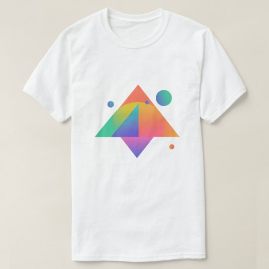 幾何学的モダンネオン形状パターン Tシャツ (デザイン正面)