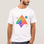 幾何学的モダンネオン形状パターン Tシャツ (正面)