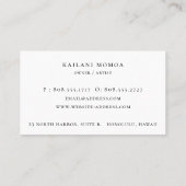 幾何学的モダンパームツリービーチロゴビジネスカー 名刺 (裏面)