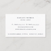 幾何学的モダンパームツリービーチロゴ 名刺 (裏面)