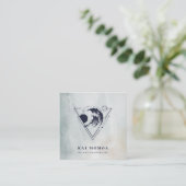 幾何学的モダンビーチ波形ロゴ スクエア名刺 (スタンド正面)