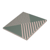 幾何学的モダンピンクの対角線ストライプ石板灰色 タイル (側面)