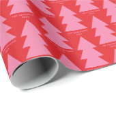 幾何学的モダンピンクの赤いクリスマスツリーグラフィック ラッピングペーパー (ロールコーナー)