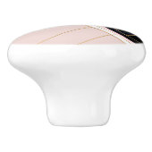 幾何学的モダンピンク金ゴールドストロークデザイン セラミックノブ (側面)