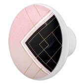 幾何学的モダンピンク金ゴールドストロークデザイン セラミックノブ (右)