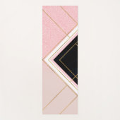 幾何学的モダンピンク金ゴールドストロークデザイン ヨガマット (正面)
