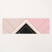 幾何学的モダンピンク金ゴールドストロークデザイン ヨガマット (正面(横))