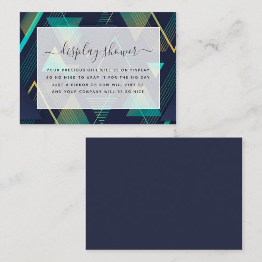 幾何学的モダンブライダルシャワーエンクロージャカード エンクロージャーカード (正面/裏面)