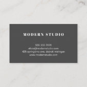 幾何学的モダンブラックとグレーのホームデザイナー 名刺 (裏面)