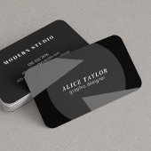 幾何学的モダンブラックとグレーのホームデザイナー 名刺