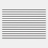 幾何学的モダンブラック&ホワイトミニマル誕生日 ラッピングペーパーシート (正面3)