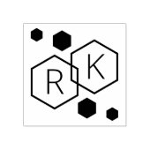 幾何学的モダンヘキソ結婚ンのモノグラムイニシャル ラバースタンプ (インプリント)