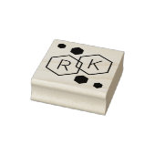 幾何学的モダンヘキソ結婚ンのモノグラムイニシャル ラバースタンプ (スタンプ)