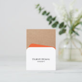 幾何学的モダンホワイトオレンジクラフトコンサルタント 名刺 (スタンド正面)