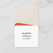 幾何学的モダンホワイトオレンジ色コンサルタント 名刺 (正面)