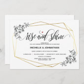 幾何学的モダンポスト結婚ブランチ招待状 招待状 (正面/裏面)