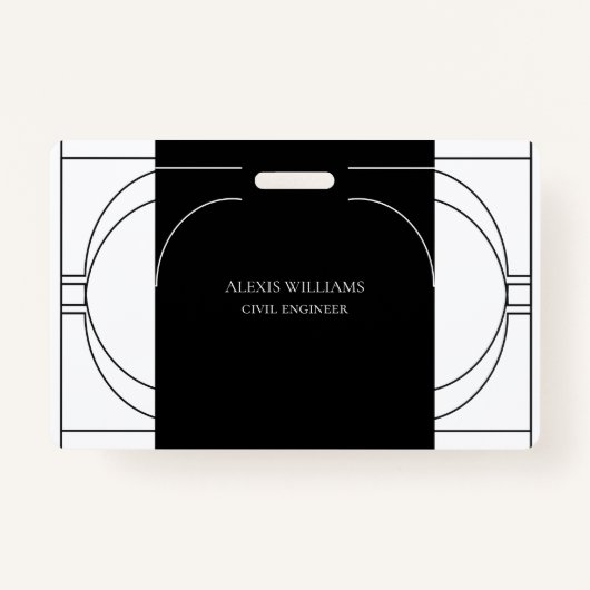 幾何学的モダンミニマルエレガントプロフェッショナル バッジ (正面)