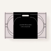 幾何学的モダンミニマルエレガントプロフェッショナル バッジ (裏面)