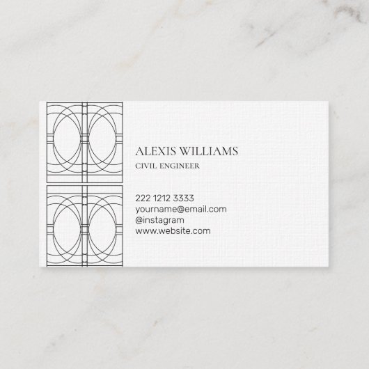 幾何学的モダンミニマルエレガントプロフェッショナル 名刺 (裏面)