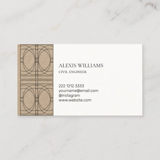 幾何学的モダンミニマルエレガントプロフェッショナル 名刺 (裏面)