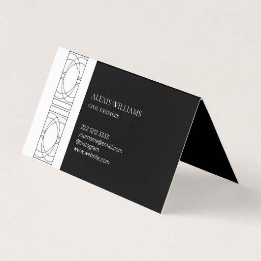 幾何学的モダンミニマルエレガントプロフェッショナル 名刺 (裏面)