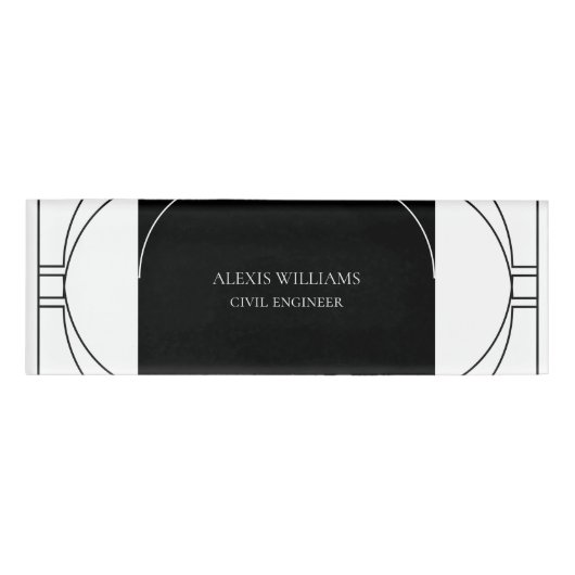 幾何学的モダンミニマルエレガントプロフェッショナル 名札 (正面)