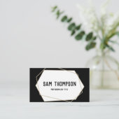 幾何学的モダンミニマルプロフェッショナルブラック 名刺 (スタンド正面)