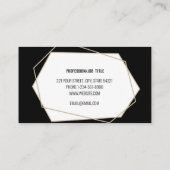 幾何学的モダンミニマルプロフェッショナルブラック 名刺 (裏面)