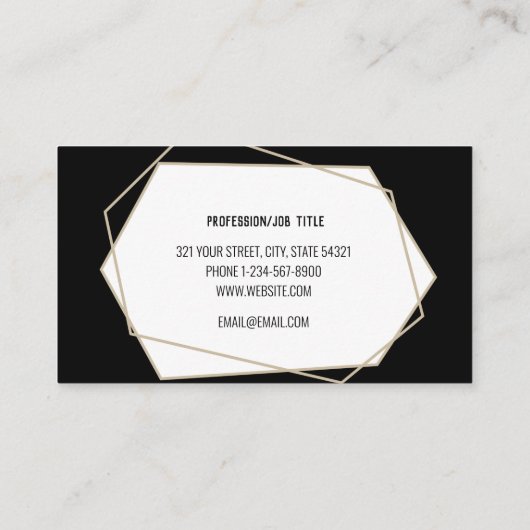 幾何学的モダンミニマルプロフェッショナルブラック 名刺 (裏面)