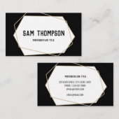 幾何学的モダンミニマルプロフェッショナルブラック 名刺 (正面/裏面)