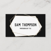 幾何学的モダンミニマルプロフェッショナルブラック 名刺 (正面)