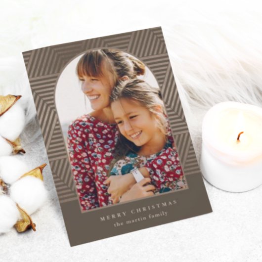 幾何学的モダンメリークリスマスフォトクリスマス シーズンカード