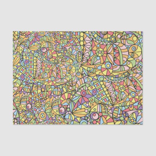 幾何学的モダンモザイクのパッチワークの切り離し 薄葉紙 (正面)