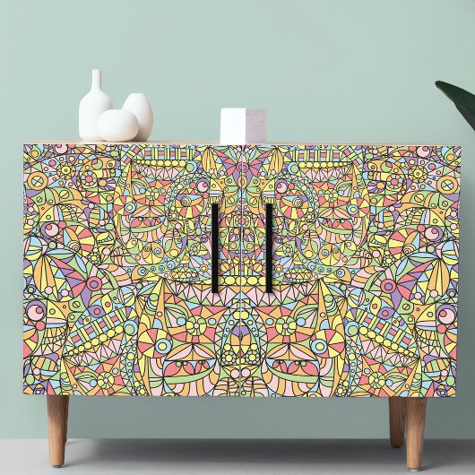 幾何学的モダンモザイクのパッチワークの切り離し 薄葉紙