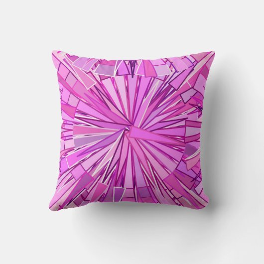 幾何学的モダンモザイク、バイオレットおよびオーキッド クッション (裏面)