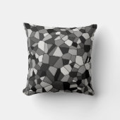 幾何学的モダンモノクロ灰色モザイクパターン クッション (正面)