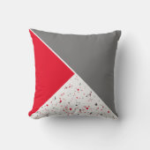 幾何学的モダンレッドグレーテラッツォ クッション (正面)