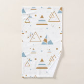 幾何学的モダン三角形シームレスパターン バスタオルセット (ハンドタオル)