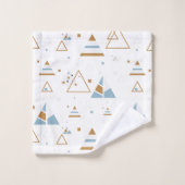 幾何学的モダン三角形シームレスパターン バスタオルセット (ウォッシュタオル)