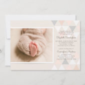 幾何学的モダン写真バプティスマス招待状 招待状 (裏面)