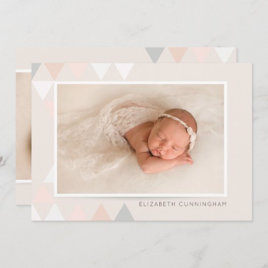 幾何学的モダン写真バプティスマス招待状 招待状 (正面/裏面)