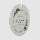 幾何学的モダン写真初めてのクリスマス婚約した オーナメント (正面)