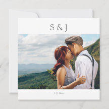 幾何学的モダン写真正方形グレ結婚ー2