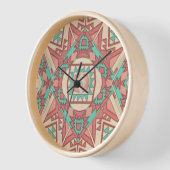 幾何学的モダン南西パターン 壁時計 (傾斜)