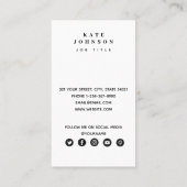 幾何学的モダン大理石QRコードソーシャルメディア 名刺 (裏面)