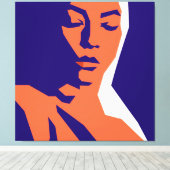 幾何学的モダン女性ポートレートアート キャンバスプリント (インサイチュ (ウッドフロア))