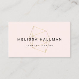 幾何学的モダン宝石ピンク 名刺