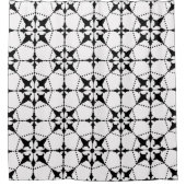 幾何学的モダン対称パターン白黒 シャワーカーテン (正面)