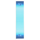 幾何学的モダン帆船/ヨット,コバルトブルー ショートテーブルランナー (正面)