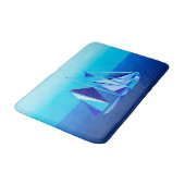 幾何学的モダン帆船/ヨット，コバルトブルー バスマット (アングル)